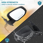 Right Passenger Side Mirror Compatible With 2016 2017 2018 2019 2020 2021 2022 Toyota Tacoma With Manual Folding Power Glass Heated Matte Black Replace#8791004220 (5Pins)