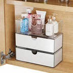 3 Tier Medicine Cabinet Organizer and Storage,Stackable Bathroom Medicine Organizer with Removable Dividers, Plastic Vanity S