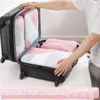 8 Set Packing Cubes for Travel, Gifts for Women Mom,Anti-Tearing Suitcase Organizer for Luggage with Shoe & Hanging Toiletry 