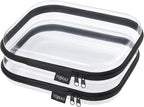 YQBRAO Hard Sided Clear Zipper Case for Storage- Professional-Grade Plastic Clear Zipper Pencil Case,Toy Storage Bins, Toilet