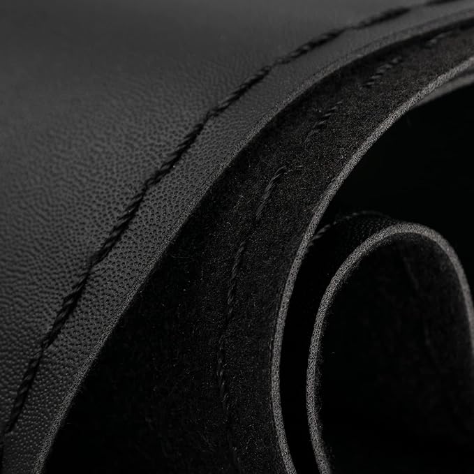 AUTOXBERT Sports Style Hand Sew Steering Wheel Cover Microfiber Leather Car Auto Steering Wheel Cover Stitch on Wrap for Cars
