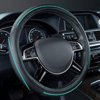 Car Pass Colour Piping Leather Universal Fit Steering Wheel Cover,Perfectly fit for 14.5-15 inches for Various Vehicles SUVs,