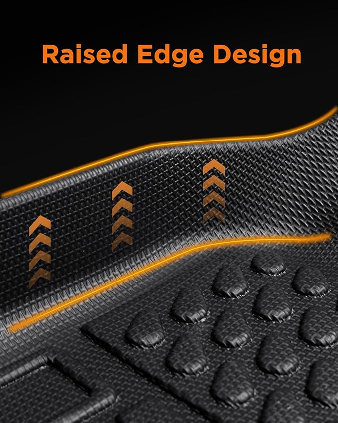 All Weather Car Floor Mats for Mazda CX5: 2013 2014 2015 2016 (1st Gen), Automotive Cargo Liner Full Set Accessory, Cutsom Fit for Mazda CX-5 SUV Tray Carpet Black Rubber Accessories Trunk Mat