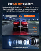 70mai 4K Dash Cam Front and Rear, Built in Wi-Fi 6 & GPS Car Camera, Super Night Vision, ADAS, 3'' IPS Screen, 24H Parking Mo