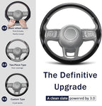 3-Piece Carbon Fiber Steering Wheel Cover, Custom Fit for Jeep Wrangler 2018-2026 Gladiator 2020-2026,Quick Install Ultra-Thin & Non-Slip,Interior Car Accessories for Men Women(Matte Black)