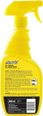 Formula 1 Glass Cleaner with Rain Repellent - Windshield Cleaning Spray for Streak-Free Finish, Improve Visability in Rain, S