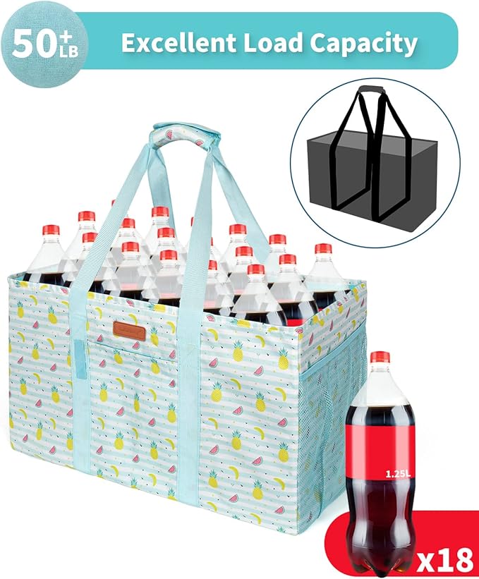 WONDAY Beach Tote,Utility Tote, Extra Large Utility Tote Bag, Reusable Grocery Bags Foldable, Large Tote Bag With Handles Shopping Bags for Beach, Groceries, Picnic, Laundry
