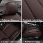 Car Seat Covers Front Seats, 2Pcs Universal Faux Leather Front Seat Covers for Cars, Waterproof Automotive Seat Covers Breath