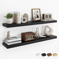 Dreamland 36Inch Floating Shelves for Wall, Rustic Wooden Black Floating Shelves for Bathroom|Bedroom|Kitchen, Deep Wall Moun