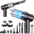 CODN Handheld Car Vacuum Portable Cordless 12000PA, 2 in 1 Handheld Vacuum Cleaner and Air Duster with Multi-Nozzles and LED 