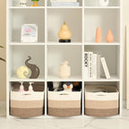 ICERZCZ Large Storage Baskets for Organizing Shelves, Woven Cotton Rope Bins for Baby Nursery Organization, Book Toy Towel Or