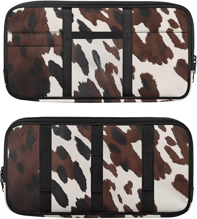 Brown Cow Print Car Sun Visor Organizer with Card Holder Sun Visor Organizer Easy to Store and Install Universal Size Fit for Most Cars SUV