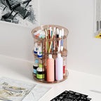 Rotating Makeup Organizer Countertop, DIY Adjustable Trays Spinning Skincare Organizers, Cosmetic Display Shelf with Perfume 