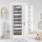 SLEEPING LAMB Over The Door Shoe Organizer for Closet with Large Deep Pockets, Narrow Shoe Rack for Door Hanging Boots Storag