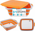 Tiawudi Large Collapsible BBQ Prep Tub with Lid(4.22 Gal/16L), Foldable Camping Sink with Colander, Cutting Board, Dish Basin