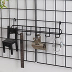 Metal Mesh Wall Grid Panel Hanging Basket,Display Shelf,Pen Holder,Hooks Rack,Bookshelf,Decorative Desk Storage Organizer for