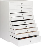GUKA Large Jewelry Box, Jewelry Case with 10 Drawers for Big and Small Jewelry, Jewelry Storage Organizer for Watch Earrings 