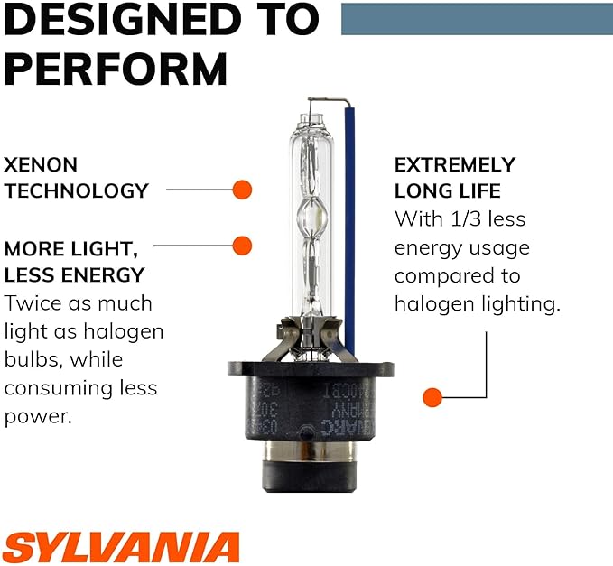 SYLVANIA - D2S SilverStar zXe HID (High Intensity Discharge) Headlight Bulb - High Performance Brighter and Whiter Light, Xenon Fueled, with a HID Attitude and Style (Contains 1 Bulb)