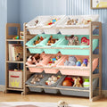 Toy Storage Organizer - Toy Organizers and Storage with Bookshelf, Toy Storage Shelf with 3 Shelves and 12 Storage Bins, Kids