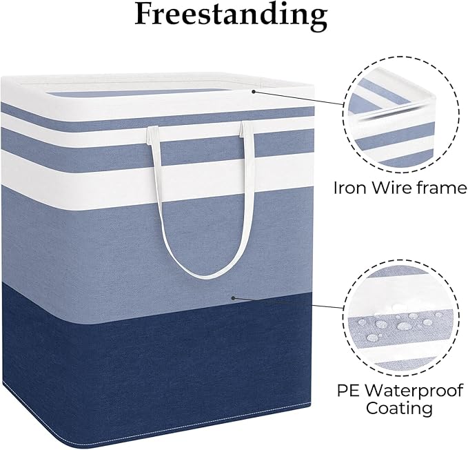 StorageRight Laundry Basket Hamper Large Collapsible Laundry Hamper with Easy Carry Handles，Freestanding Clothes Hampers for 