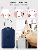 TopMade Smart Luggage Tag with Find My, Premium Leather Luggage Tags for Suitcase, Travel Bags, Backpacks, Anti-Lost Suitcase