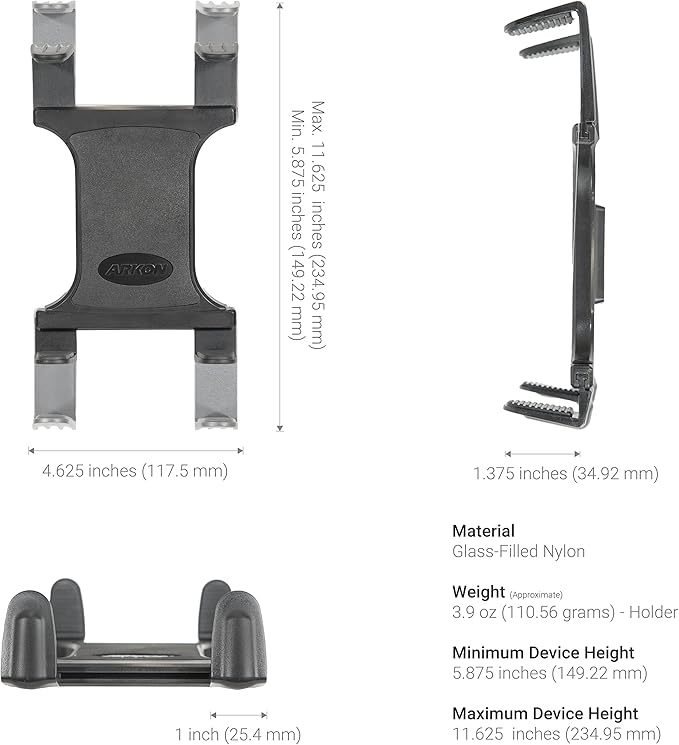 ARKON Mounts - Car Tablet Mount with 22-inch Arm and Seat Rail Attachment | Gooseneck Tablet Holder | Aluminum Construction | Ideal for Cars and Trucks