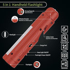 KnLnny Ware Automotive Escape Tool, Window Breaker,Seatbelt Cutter, Car Flashlight, 5 in1 Auto Tactical Gear, USB Charging, M