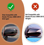 OWITAI Compatible with Honda Fit/Jazz Left Driver Side Mirror Cap Cover 2009 2010 2011 2012 2013, Glossy Black Door Rearview Mirror Cover Replacement Without Turn Signal Light for Fit/Jazz