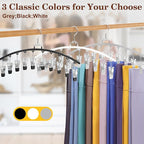 4 Pack Legging Organizer for Closet, Metal Gym Clothes Organizer w/40 Clips Holds 40 Leggings, Scarf Hangers Space Saving, Cl