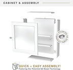MCS 23x16 White Medicine Cabinet Organizer, Wall Mounted Bathroom Cabinet for Over-The-Toilet Storage, Bathroom Furniture & R