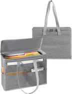 Qozary 2 Pack File Folder Organizer Box-Hanging File Tote Bag With Lids, Collapsible Portable Filing Organizer Box With Handl