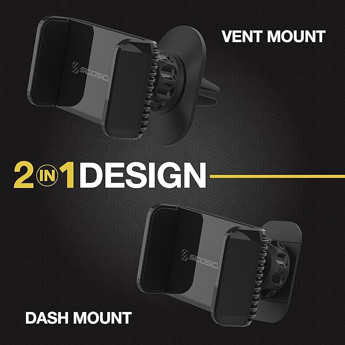 Scosche UH4DVM-SP CarMount 2-in-1 Universal Phone Vent or Dash Mount for The Car | Portable and Adjustable with 360 rotation