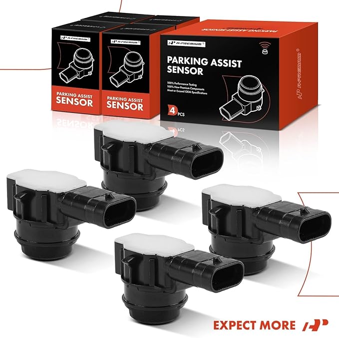 A-Premium 4-PC Reverse Backup Parking Aid Assist Sensor Compatible with Jeep & Chrysler Models - KL Series Cherokee 2019-2023