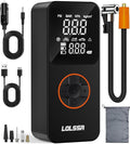 Tire Inflator Portable Air Compressor-Tire Pump 150PSI Cordless Electric for Car, Motorcycle, Bike, Ball, with Tire Gauge Pressure, Dual-Use Type（Dark）