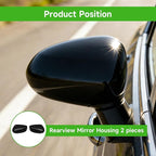 munirater 2Pcs Front Driver Side and Passenger Side Rearview Mirror Cover Cap Replacement for 2008-2012 Accord