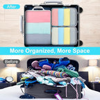 PFEYRPK Lightweight Compression Packing Cubes for Suitcases, Compressible Expandable Travel Packing Organizer with Clear Toil