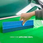 FOSHIO 12 Inch Felt Squeegee for Vinyl wtih Ruler 30CM 4 Round Corners Universal Card, Window Tint Film Installing Hard Blue PP Car Vinyl Wrap Scraper Tool
