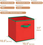STORAGE MANIAC Storage Cubes, 11 Inch Durable 6 Pack Storage Shelf Basket for Christmas, Fabric Foldable Collapsible Bins wit