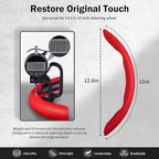 Nappa Leather Car Steering Wheel Cover for Men Women, Ultra-Thin Non-Slip Breathable Microfibre, Universal for 14.5"-15" Stee