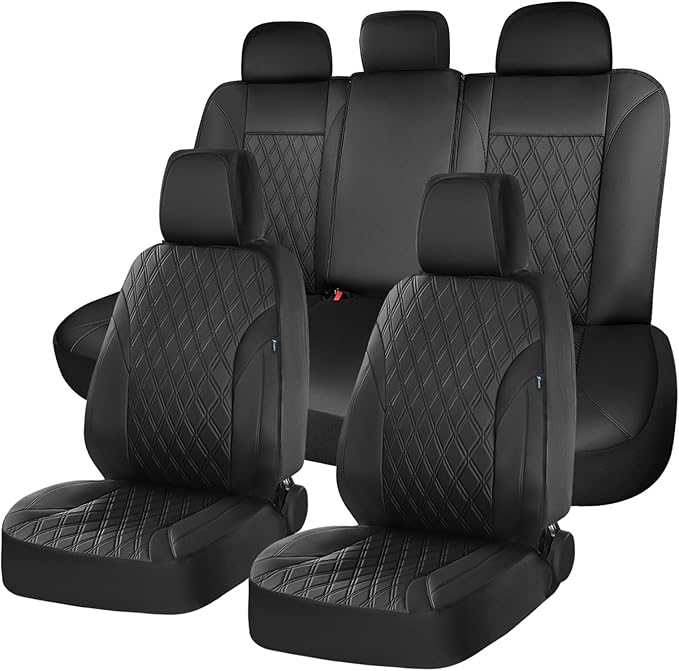 FLORICH Car Seat Covers Full Set, Leather Seat Covers for Cars, Car Seat Protector Waterproof Breathable, Universal Automotiv