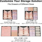 Garvee Drawer Organizer Clothes, Set of 18 Dresser Organizer Bins for Baby Clothes, Underwear, Bra & Sock, Foldable Fabric Cl