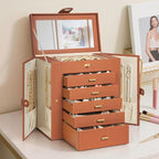 AKOZLIN Huge Jewelry Box Organizer Functional Large Leather Jewelry Storage Case for Women Girls Ring Necklace Earring Bracel