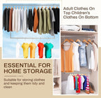 2 Pack Closet Rod Extender Adjustable 16-29 Inches, Double Hanging Organizer Extension for Clothes, Hook-on Storage Bar Adds 