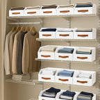 Homsorout Fabric Storage Bins for Organizing - 6 Pack Large Trapezoid Collapsible Storage Bins with Front Handle, Closet Orga