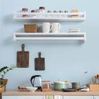 Fun Memories Nursery Book Shelves - Rustic Natural Solid Wood Floating Bookshelf for Kids - Wall Book Shelves for Kids Room (