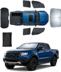 Sun Shades for Ford Ranger 2019-2026 Windshield Sunshade Accessories Full Window Shades for Ranger Front Rear Side Window Covers Fixed with Inserts Sun Visor Blocker Privacy Car Keep Car Cool 6 PCS