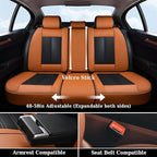 Coverado Car Seat Covers Full Set, Breathable Nappa Leather Seat Covers for Cars, Automotive Seat Covers, Waterproof Front an