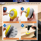 133PCS 3 Inch Sanding Discs Drill Polishing Kit,Wet-Dry 60-10000 Grit Hook-and-Loop Sandpaper,Buffing Pads Drill Sanding Attachment for Car Headlight Restoration, Metal, Wood, Resin Polishing