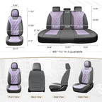 Coverado Car Seat Covers Full Set, Seat Covers for Cars, Waterproof Leather Automotive Seat Cover, Universal Car Interior Pro