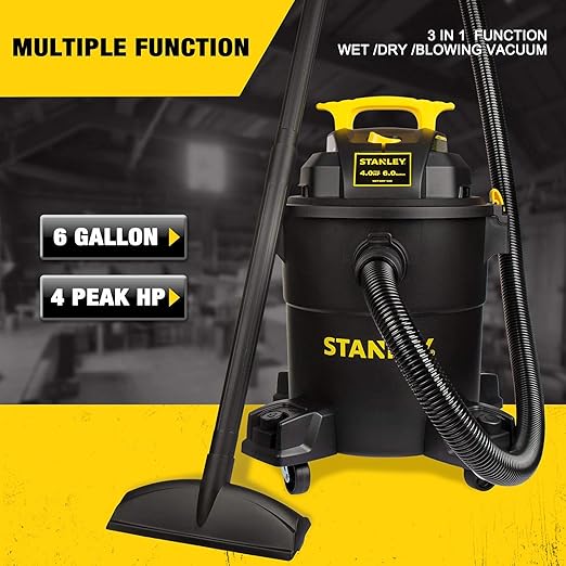 Stanley - SL18116P Wet/Dry Vacuum, 6 Gallon, 4 Horsepower Black